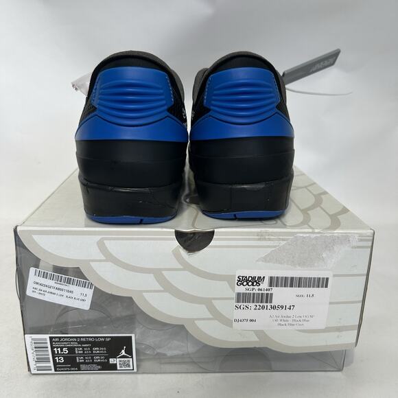 Off-White x Nike Air Jordan 2 SP Low “Black Varsity Royal” main image 6